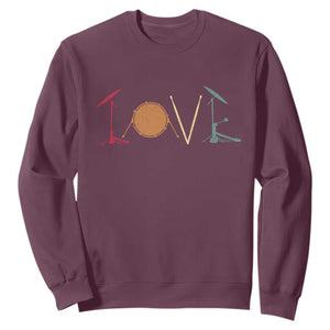 Retro Drummer Sweatshirt Drum Love Drums Drumline TS10 Maroon Print Your Wear