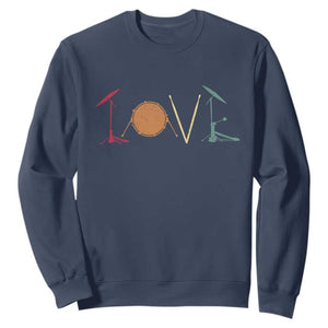 Retro Drummer Sweatshirt Drum Love Drums Drumline TS10 Navy Print Your Wear
