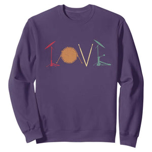 Retro Drummer Sweatshirt Drum Love Drums Drumline TS10 Purple Print Your Wear