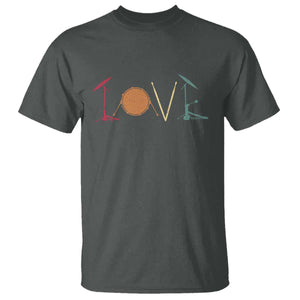 Retro Drummer T Shirt Drum Love Drums Drumline TS10 Dark Heather Print Your Wear