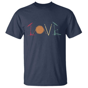 Retro Drummer T Shirt Drum Love Drums Drumline TS10 Navy Print Your Wear