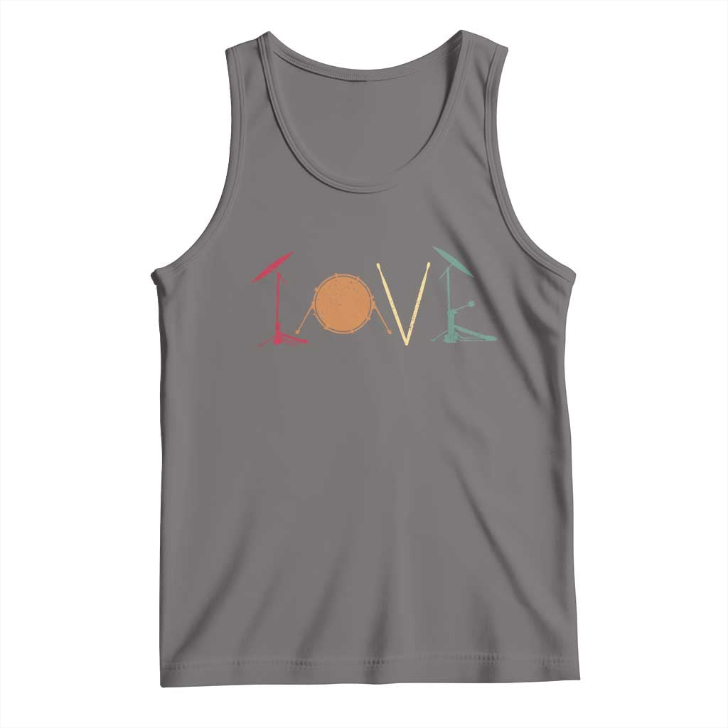 Retro Drummer Tank Top Drum Love Drums Drumline TS10 Deep Heather Print Your Wear