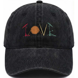 Retro Drummer Washed Cotton Baseball Cap Drum Love Drums Drumline TS10 Print Your Wear
