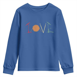 Retro Drummer Youth Sweatshirt Drum Love Drums Drumline TS10 Royal Blue Print Your Wear