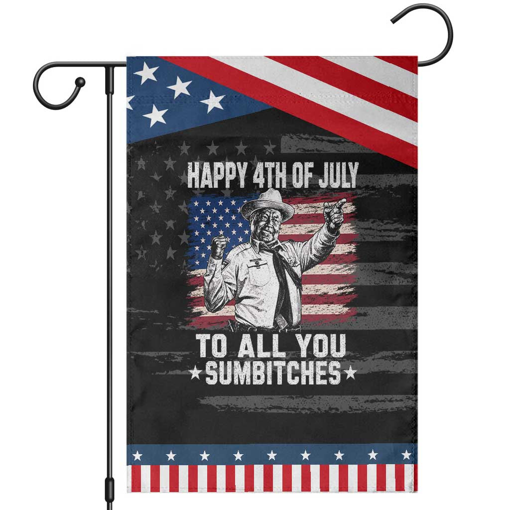 Happy 4th Of July To All You Sumbitches Patriotic Garden Flag Funny Independence Day Meme American Flag TS10 Distressed Black Blue Print Your Wear