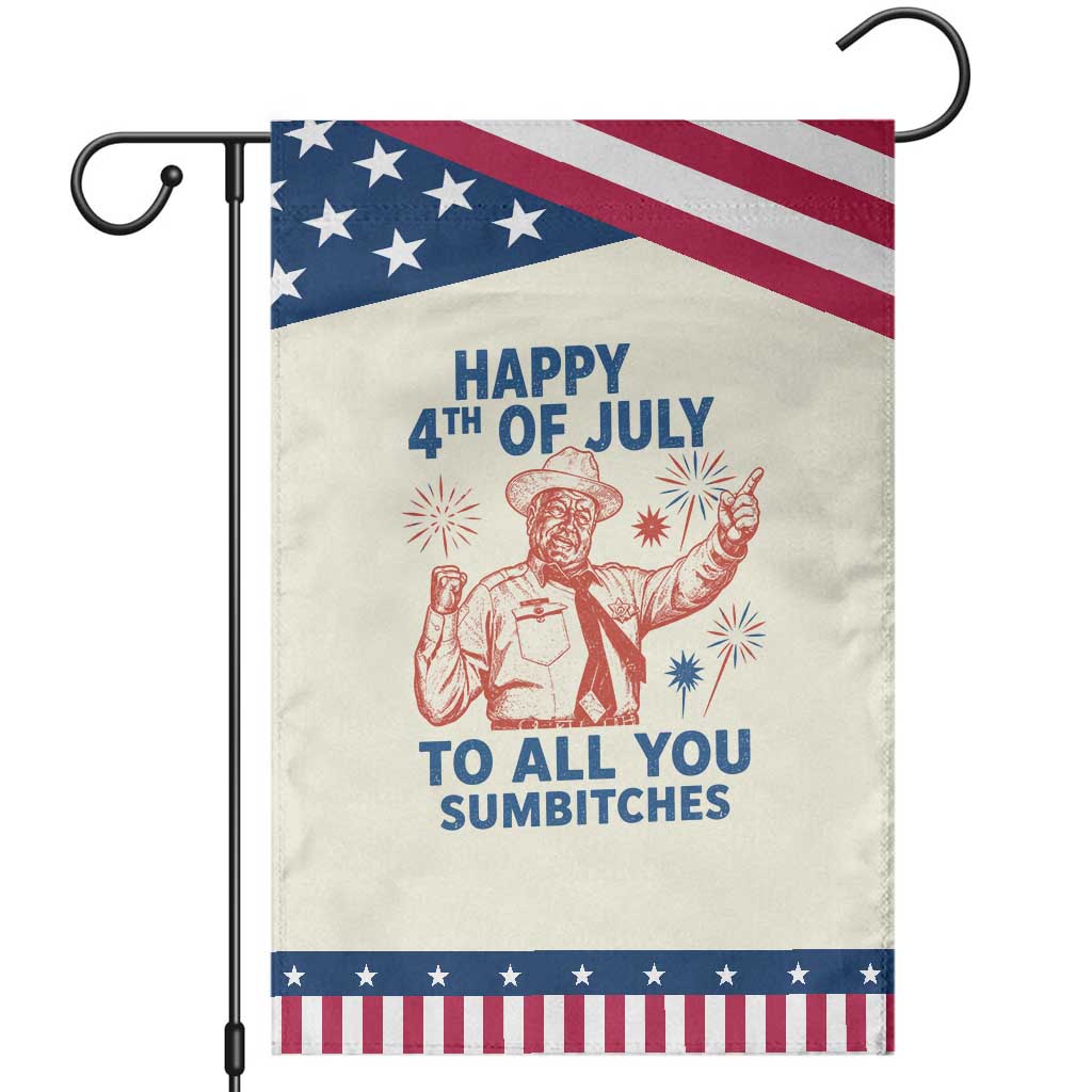 Happy 4th Of July To All You Sumbitches Patriotic Garden Flag Funny Independence Day Meme TS10 Modern Beige Blue Print Your Wear