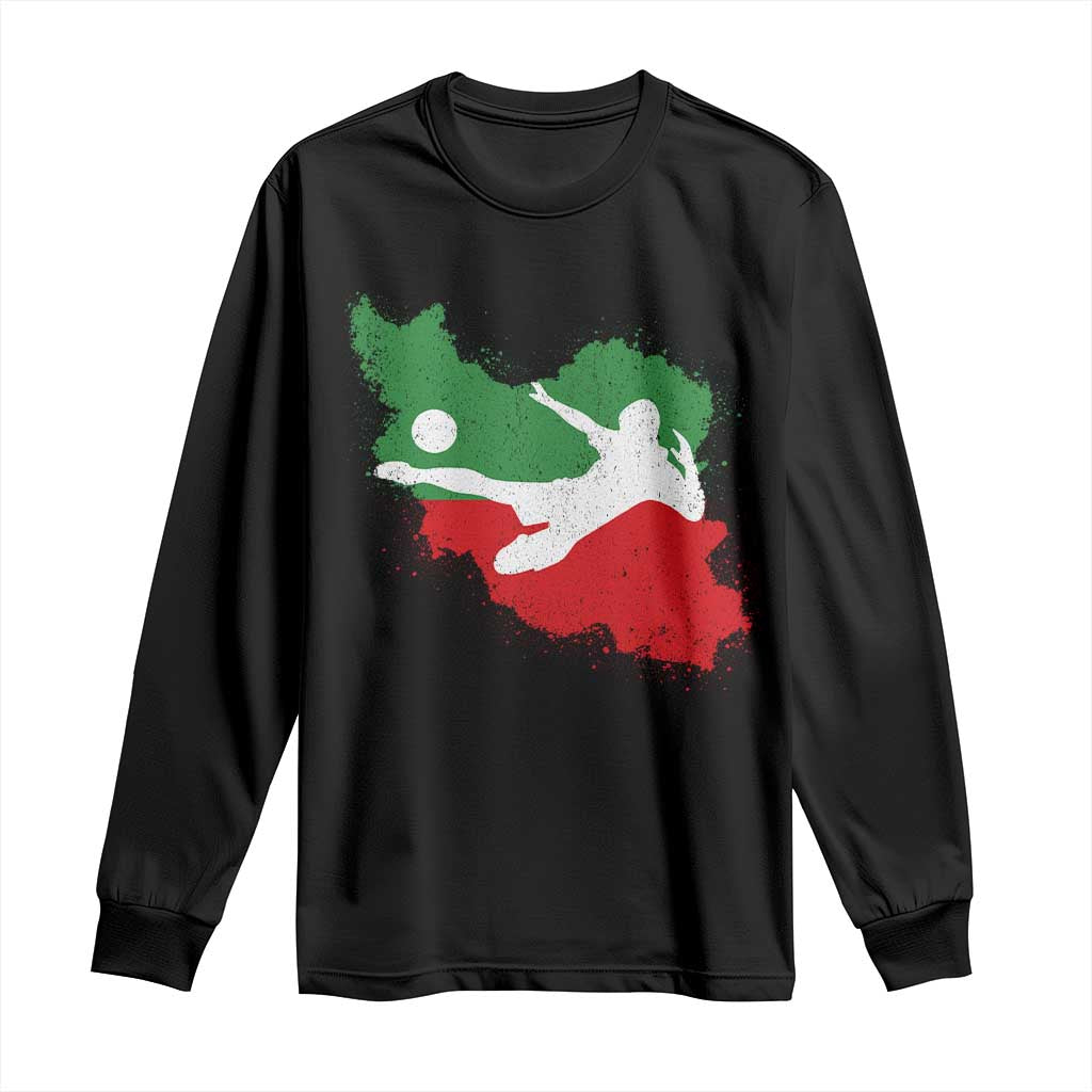 Iran Soccer Long Sleeve Shirt Vintage Watercolors Iran Flag Iranian World Football Fan TS10 Black Print Your Wear