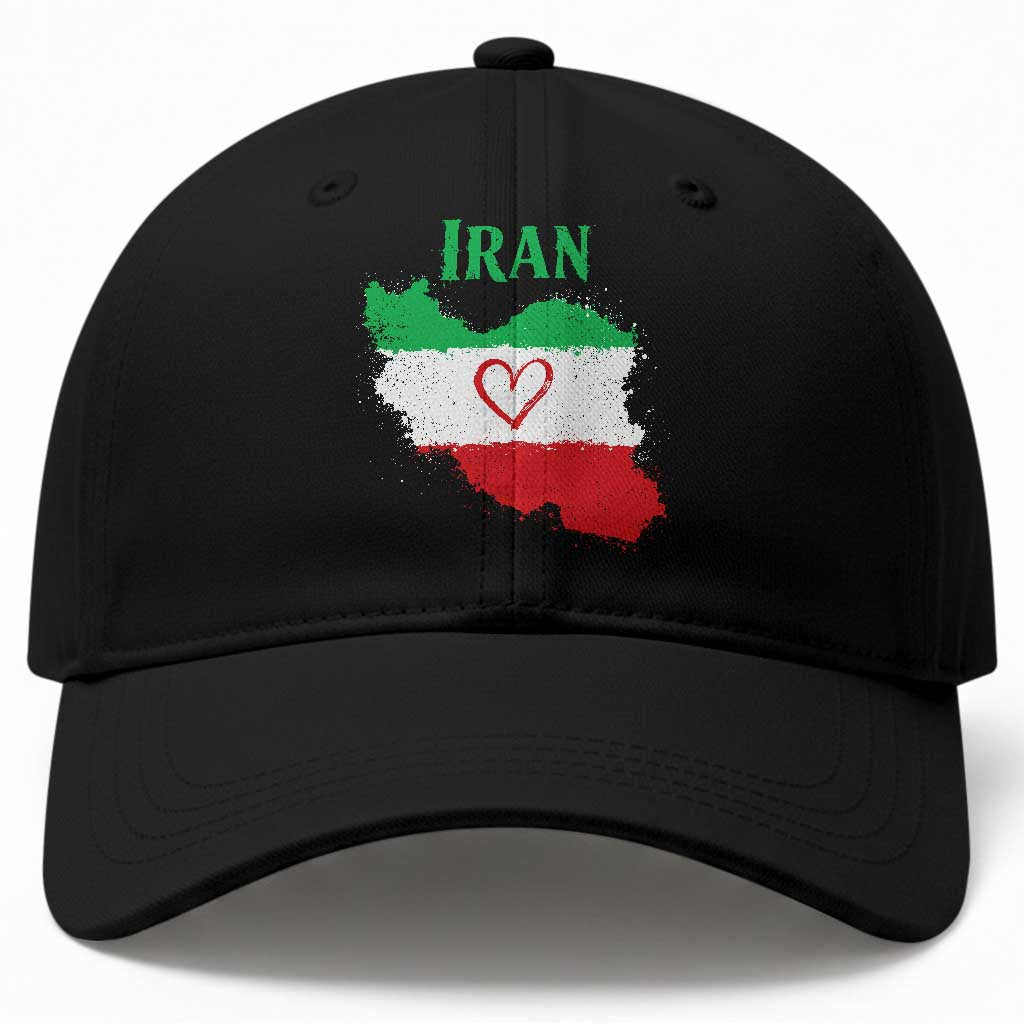 Iran Heart Map Flag Baseball Cap Retro Vintage Watercolors Freedom Iranian Persian TS10 Print Your Wear