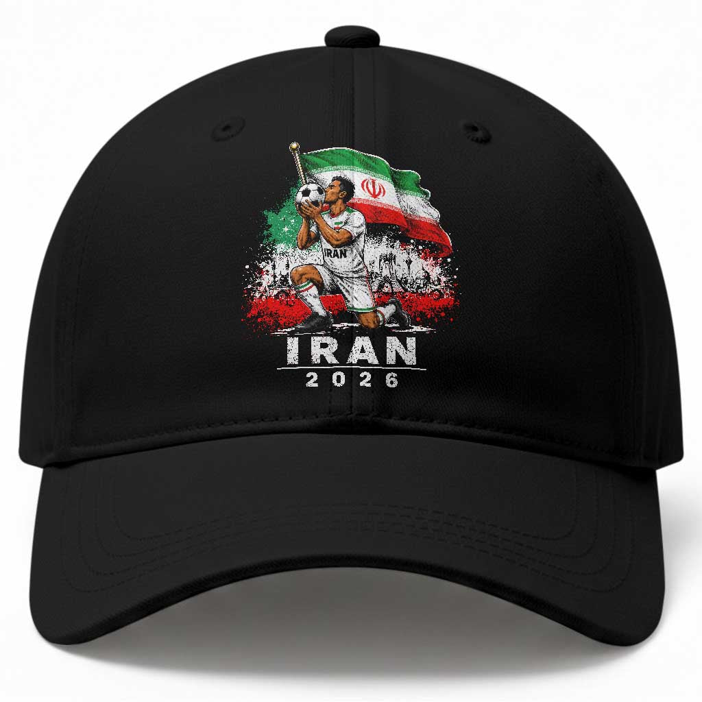 Iran Soccer 2026 Baseball Cap Retro Vintage Watercolors Iranian Persian World Football Fan TS10 Print Your Wear