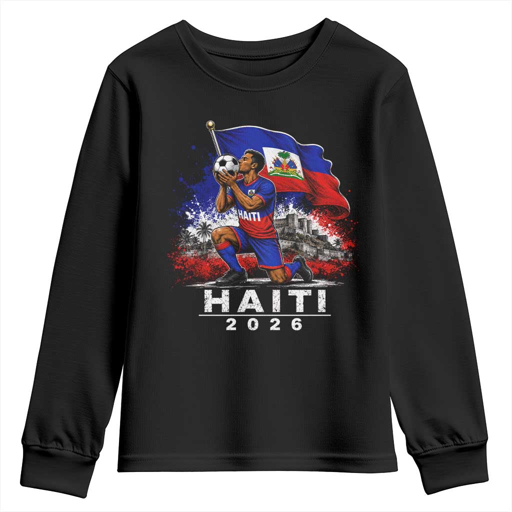 Haiti Soccer 2026 Youth Sweatshirt Haitian World Football Fan Ayiti Lover TS10 Black Print Your Wear