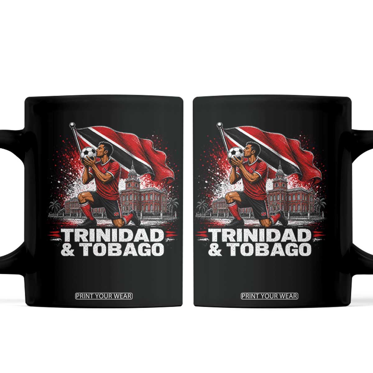 Trinidad and Tobago Soccer Coffee Mug Patriotic Football Fan Caribbean Pride Gift TS10 Black Print Your Wear