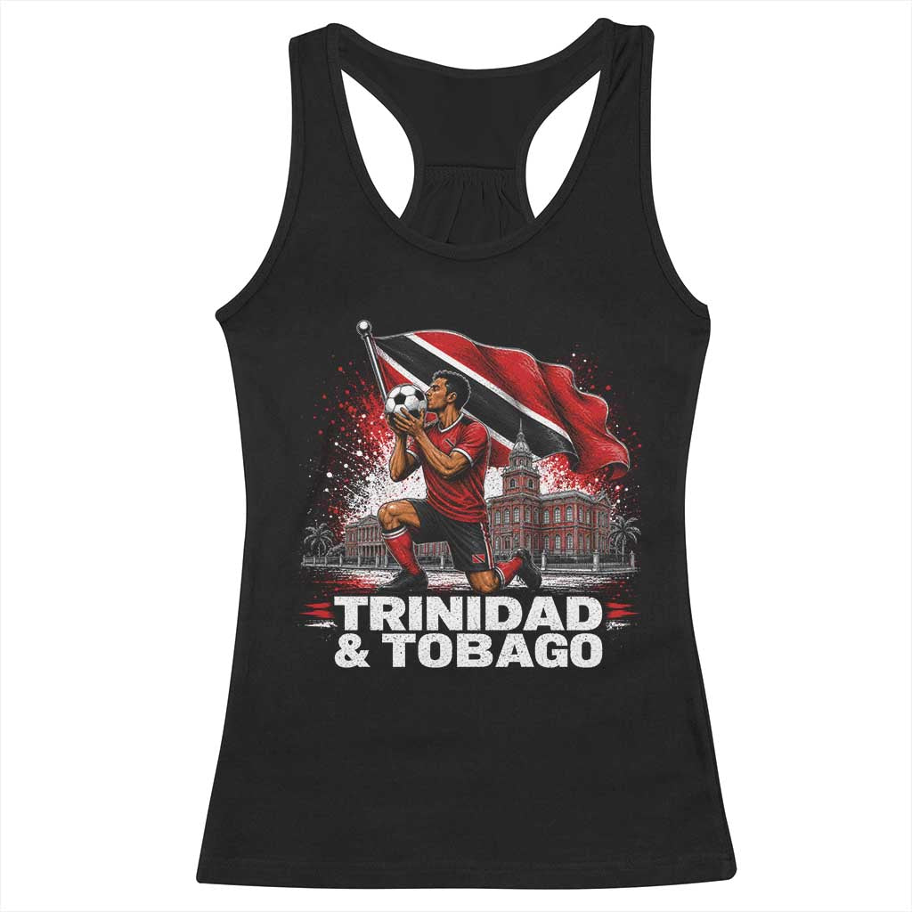 Trinidad and Tobago Soccer Racerback Tank Top Patriotic Football Fan Caribbean Pride Gift TS10 Black Print Your Wear