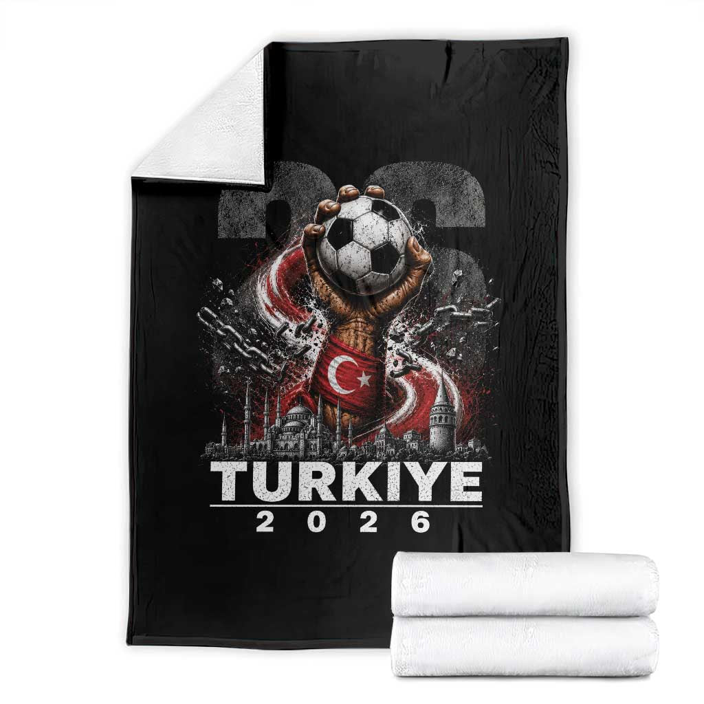 Turkish Soccer Throw Blanket Turkey Football Fan Vintage Turkish Pride TS10 Black Print Your Wear