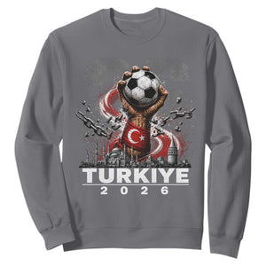 Turkish Soccer Sweatshirt Turkey Football Fan Vintage Turkish Pride TS10 Charcoal Print Your Wear