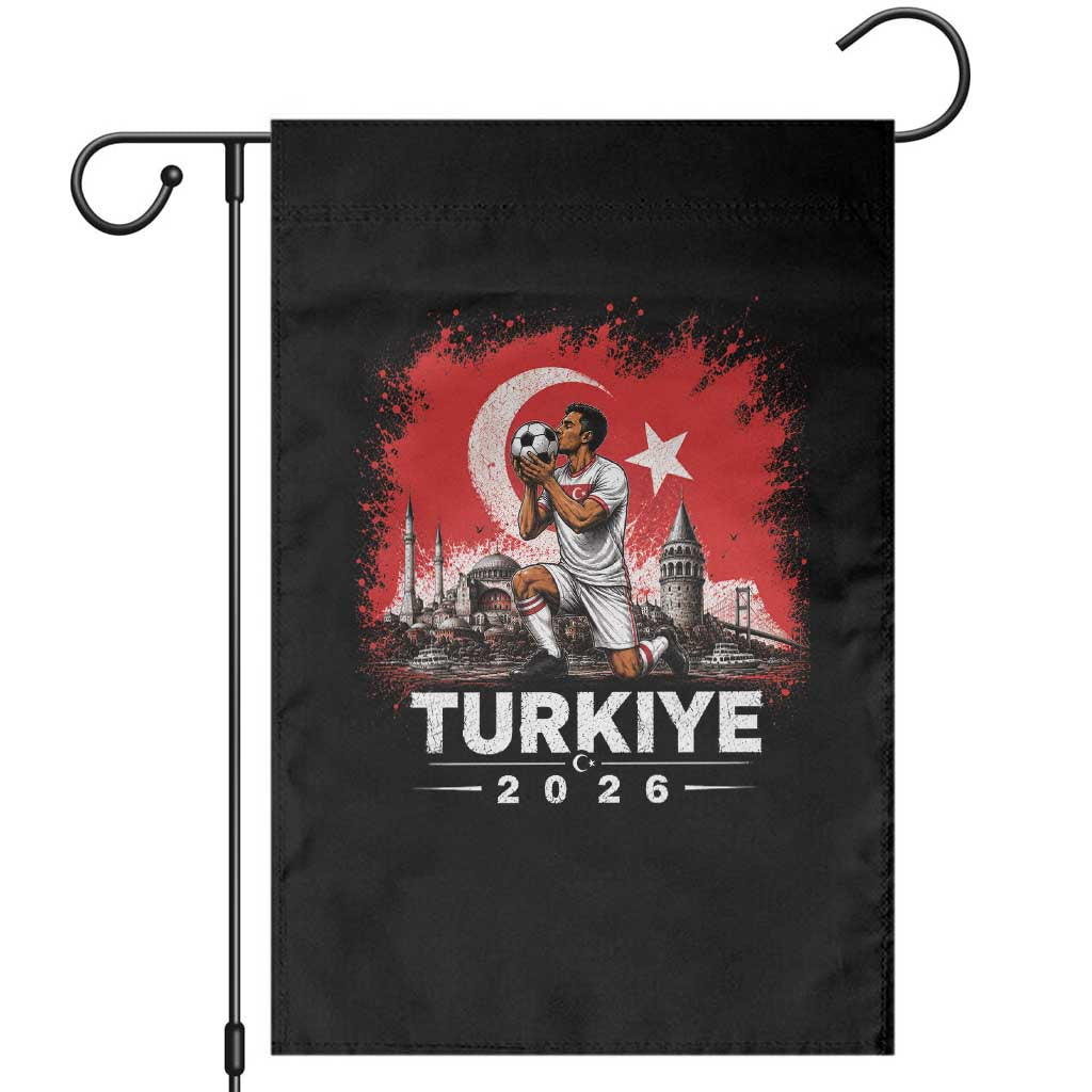 Turkish Soccer 2026 Garden Flag Turkey Football Fan Vintage Turkish Pride TS10 Black Print Your Wear