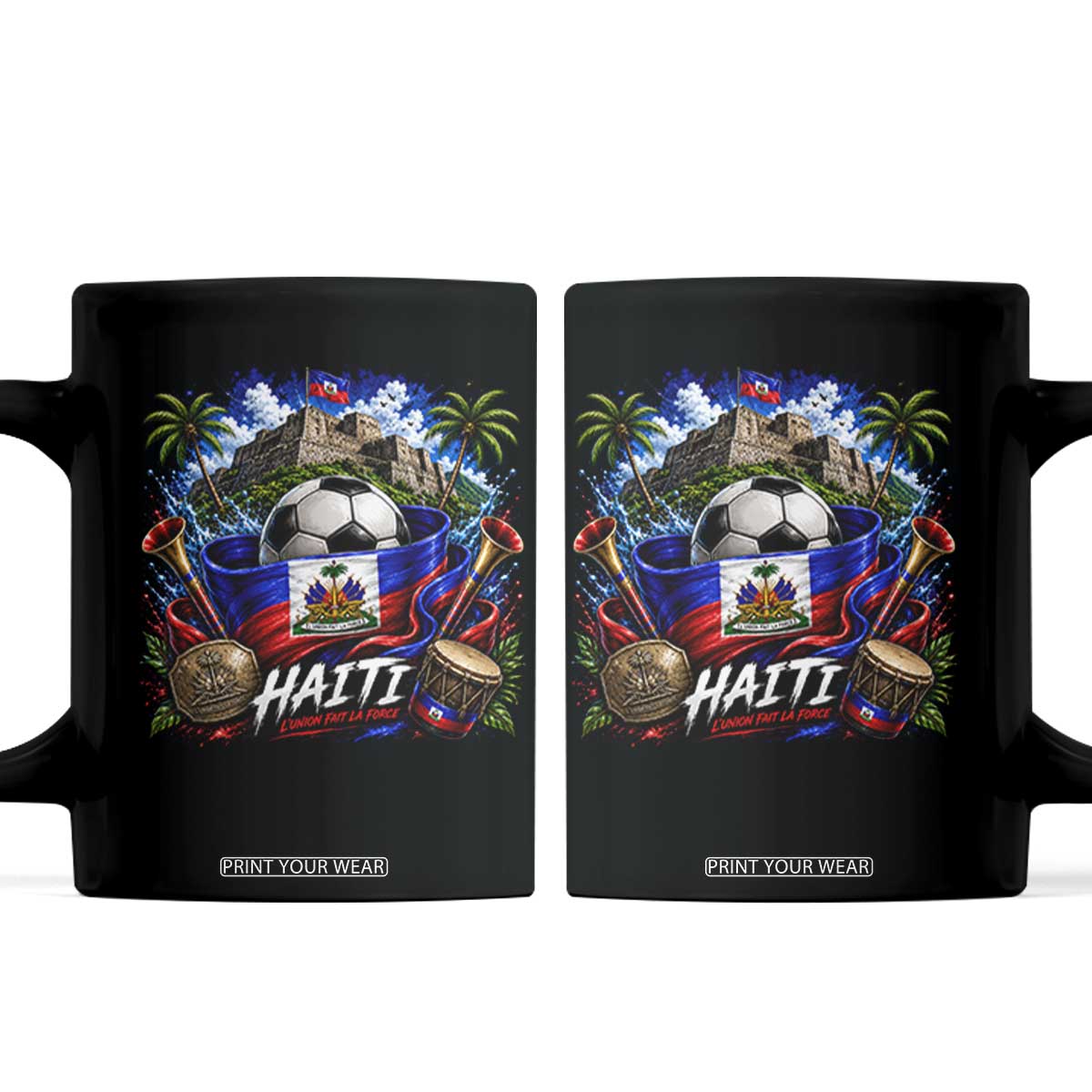 Haiti Soccer 2026 Coffee Mug Haitian Flag Caribbean Football Fan TS10 Black Print Your Wear