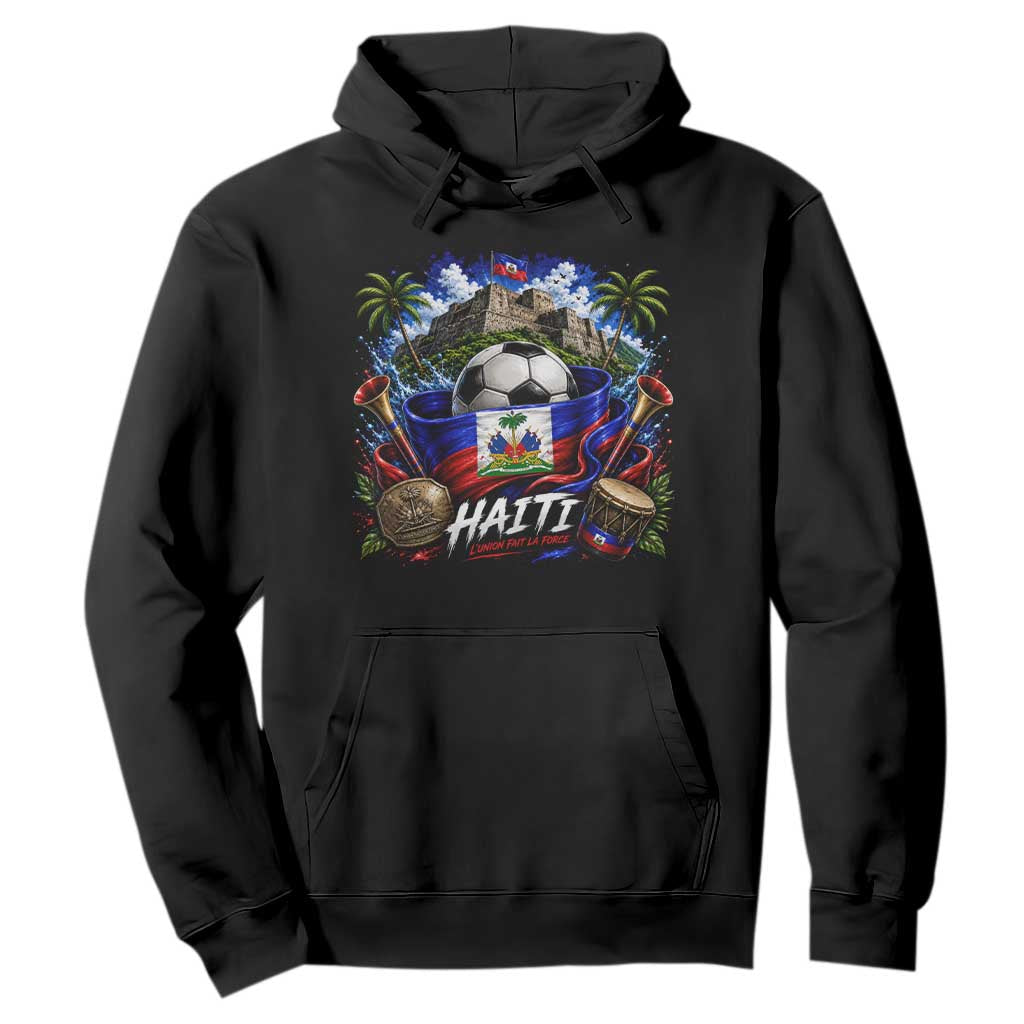 Haiti Soccer 2026 Hoodie Haitian Flag Caribbean Football Fan TS10 Black Print Your Wear
