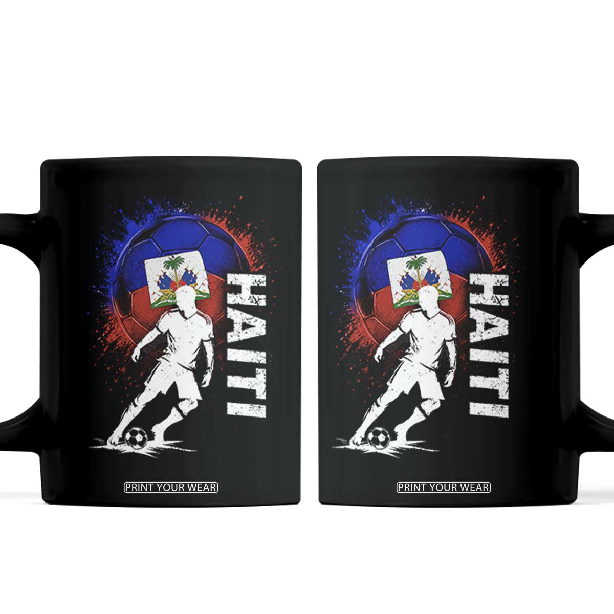 Haiti Soccer Coffee Mug Retro Vintage Watercolors Sport Haitian Flag Football Fan TS10 Black Print Your Wear