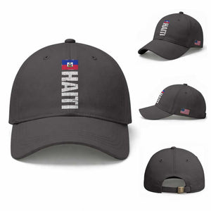 Vintage Haitian Flag Baseball Cap Proud Haitienne Haiti Independence 1804 TS10 Baseball Cap Universal Fit Dark Gray Print Your Wear