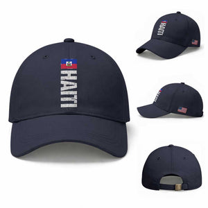 Vintage Haitian Flag Baseball Cap Proud Haitienne Haiti Independence 1804 TS10 Baseball Cap Universal Fit Navy Print Your Wear