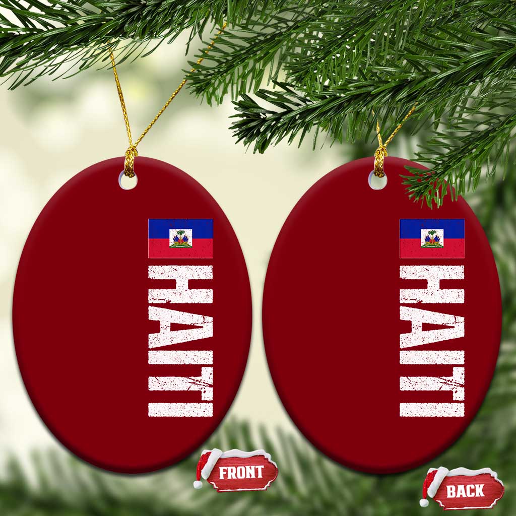 Vintage Haitian Flag Ceramic Ornament Proud Haitienne Haiti Independence 1804 TS10 Print Your Wear