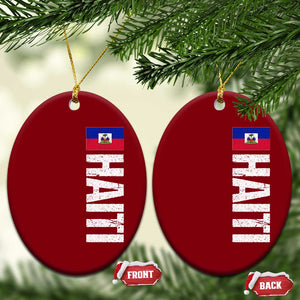 Vintage Haitian Flag Ceramic Ornament Proud Haitienne Haiti Independence 1804 TS10 Print Your Wear