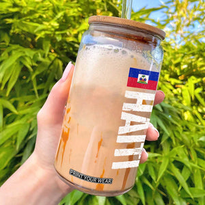 Vintage Haitian Flag Glass Can Proud Haitienne Haiti Independence 1804 TS10 Black Print Your Wear