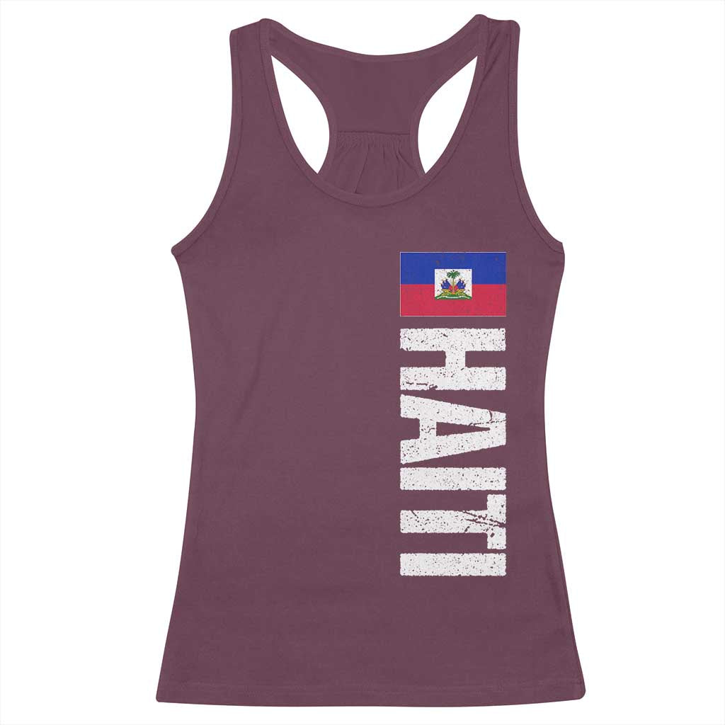 Vintage Haitian Flag Racerback Tank Top Proud Haitienne Haiti Independence 1804 TS10 Maroon Print Your Wear
