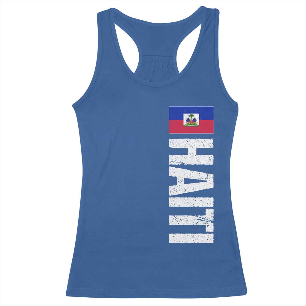 Vintage Haitian Flag Racerback Tank Top Proud Haitienne Haiti Independence 1804 TS10 Royal Blue Print Your Wear