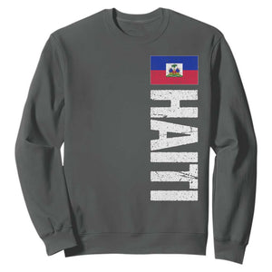 Vintage Haitian Flag Sweatshirt Proud Haitienne Haiti Independence 1804 TS10 Dark Heather Print Your Wear