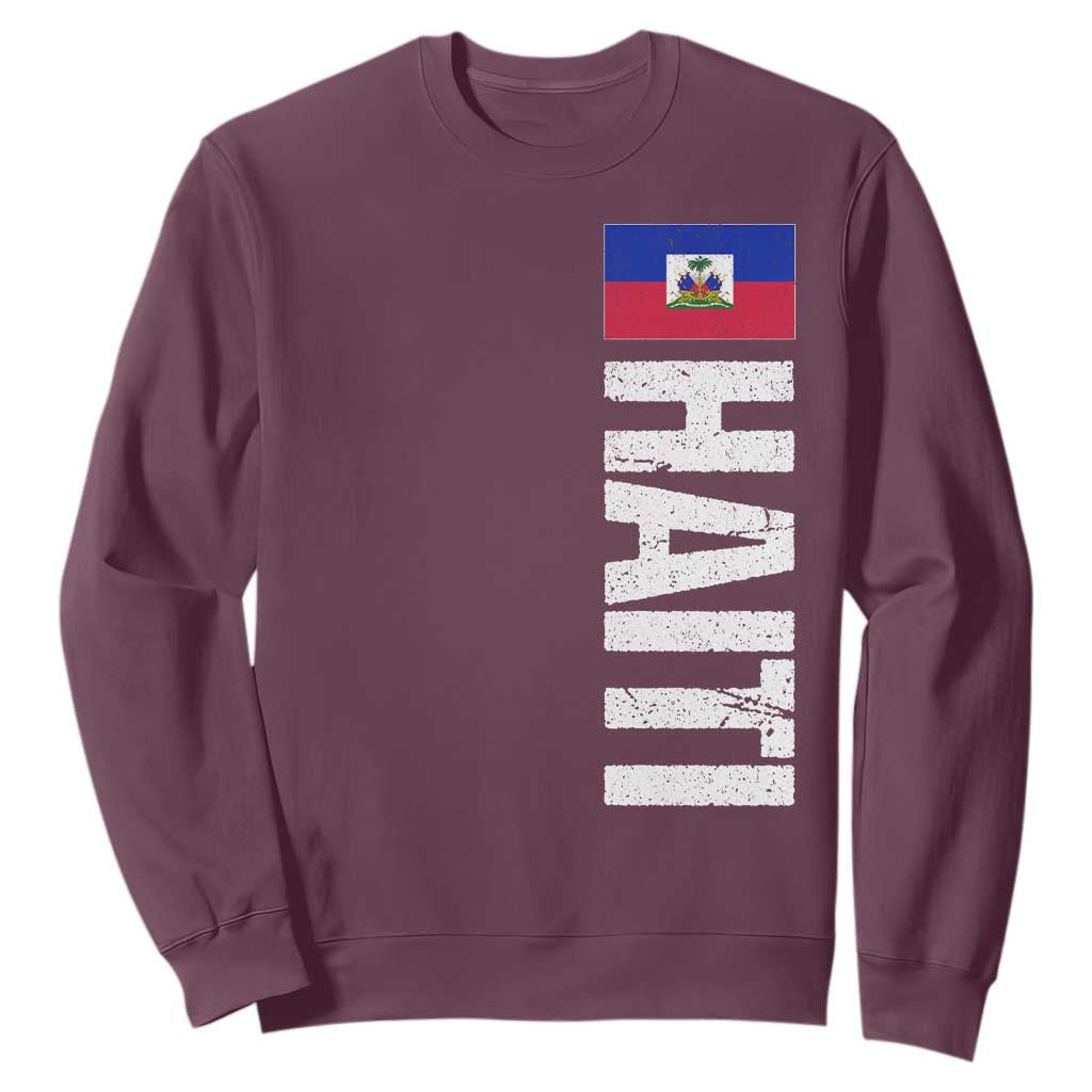 Vintage Haitian Flag Sweatshirt Proud Haitienne Haiti Independence 1804 TS10 Maroon Print Your Wear