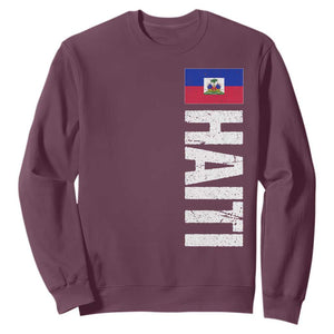 Vintage Haitian Flag Sweatshirt Proud Haitienne Haiti Independence 1804 TS10 Maroon Print Your Wear