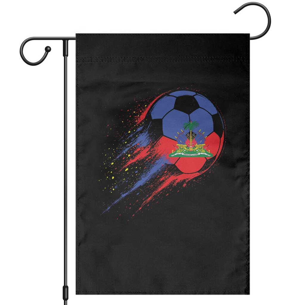 Haiti Soccer Ball Garden Flag Retro Vintage Watercolors Sport Haitian Flag Ayiti Pride TS10 Black Print Your Wear