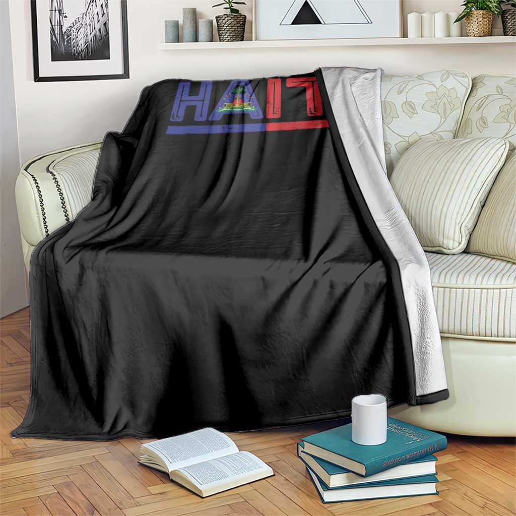 Haiti Flag Throw Blanket Vintage Haitian Pride Ayiti Roots TS10 Print Your Wear
