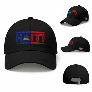 Haiti Flag Baseball Cap Vintage Haitian Pride Ayiti Roots TS10 Baseball Cap Universal Fit Black Print Your Wear
