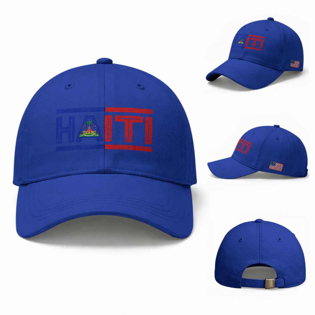 Haiti Flag Baseball Cap Vintage Haitian Pride Ayiti Roots TS10 Baseball Cap Universal Fit Royal Blue Print Your Wear