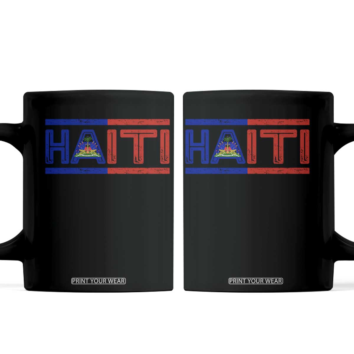 Haiti Flag Coffee Mug Vintage Haitian Pride Ayiti Roots TS10 Black Print Your Wear