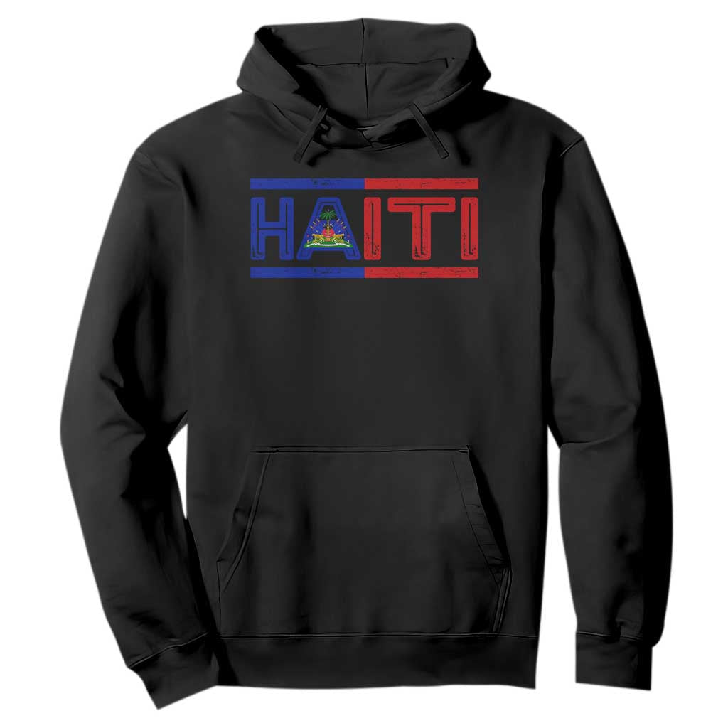 Haiti Flag Hoodie Vintage Haitian Pride Ayiti Roots TS10 Black Print Your Wear