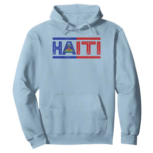 Haiti Flag Hoodie Vintage Haitian Pride Ayiti Roots TS10 Light Blue Print Your Wear