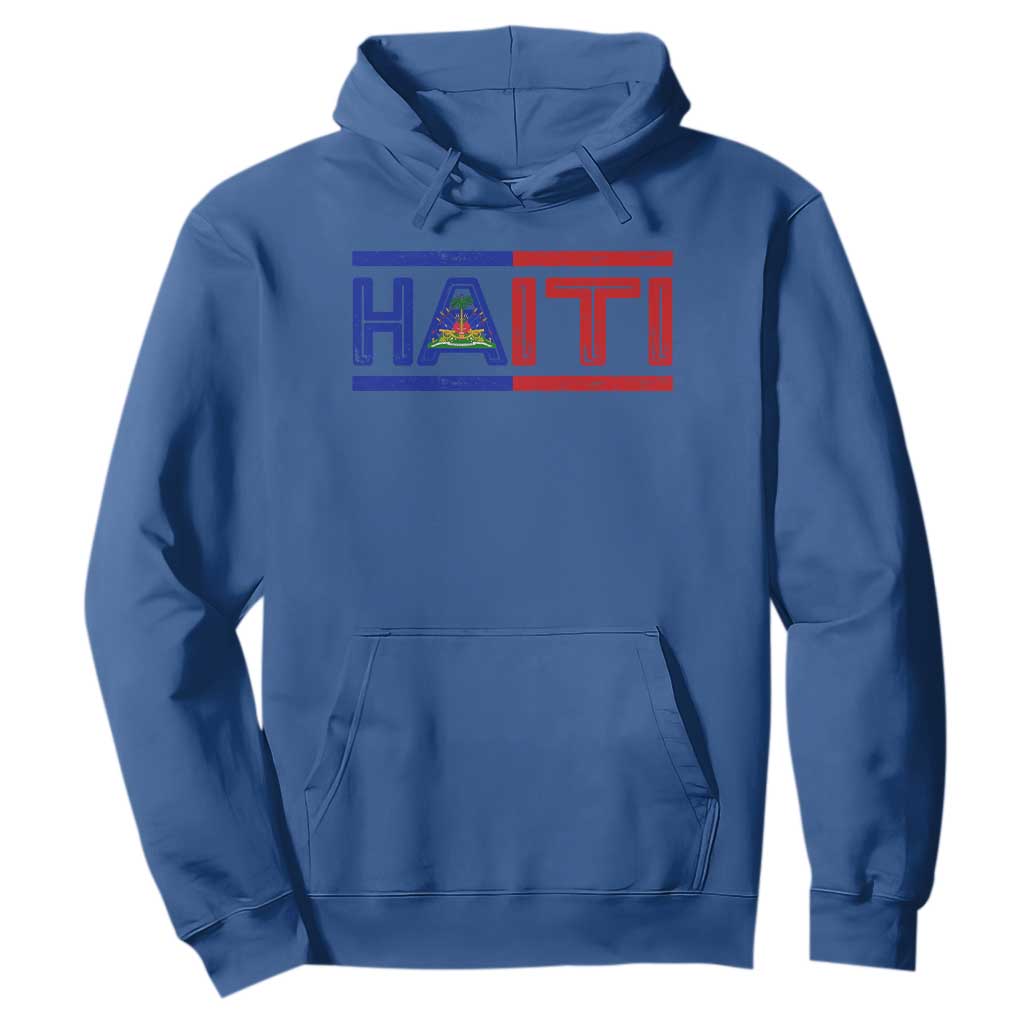 Haiti Flag Hoodie Vintage Haitian Pride Ayiti Roots TS10 Royal Blue Print Your Wear