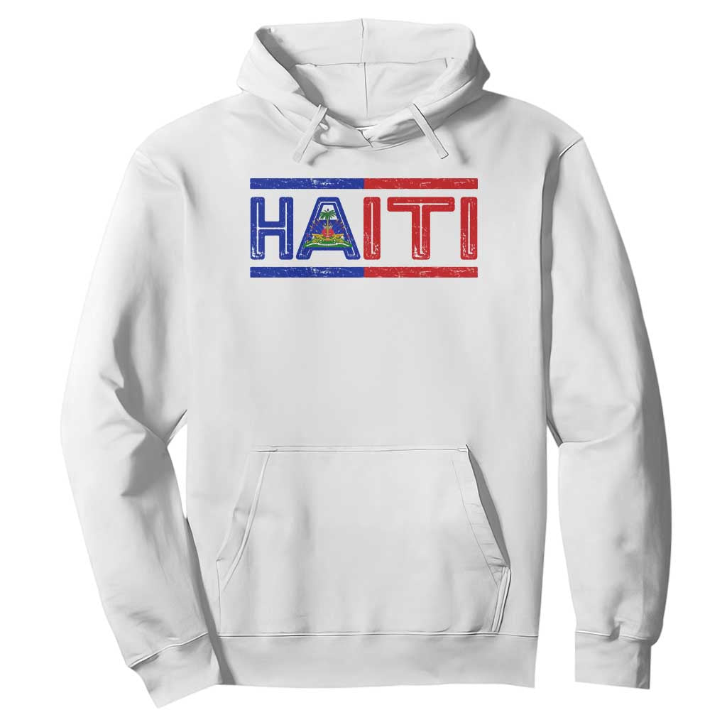 Haiti Flag Hoodie Vintage Haitian Pride Ayiti Roots TS10 White Print Your Wear