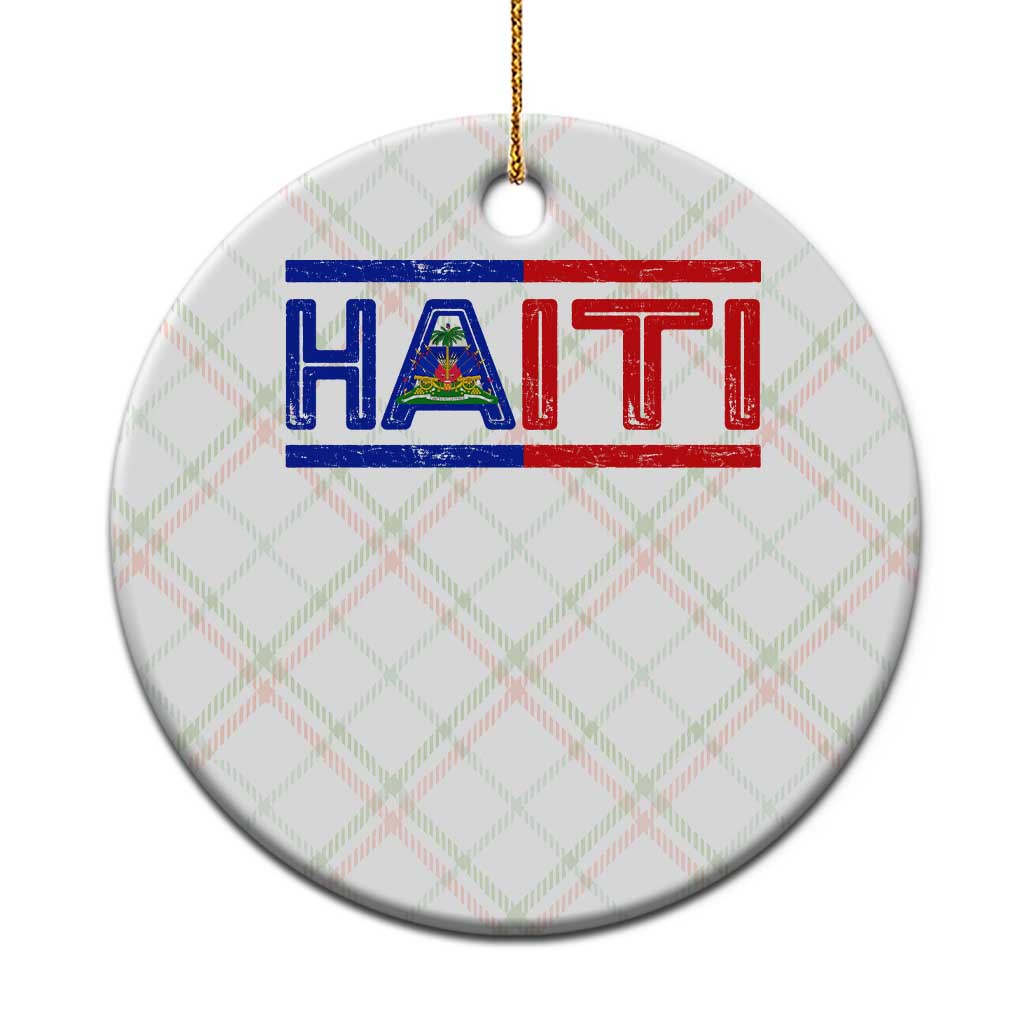 Haiti Flag Ceramic Ornament Vintage Haitian Pride Ayiti Roots TS10 1pc Christmas Plaid Print Your Wear