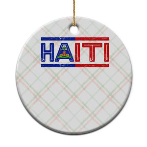 Haiti Flag Ceramic Ornament Vintage Haitian Pride Ayiti Roots TS10 1pc Christmas Plaid Print Your Wear