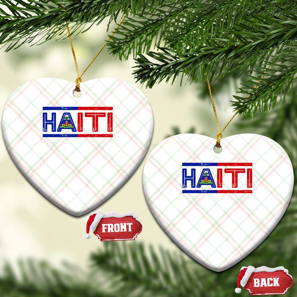 Haiti Flag Ceramic Ornament Vintage Haitian Pride Ayiti Roots TS10 Print Your Wear