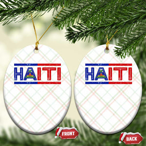 Haiti Flag Ceramic Ornament Vintage Haitian Pride Ayiti Roots TS10 Print Your Wear