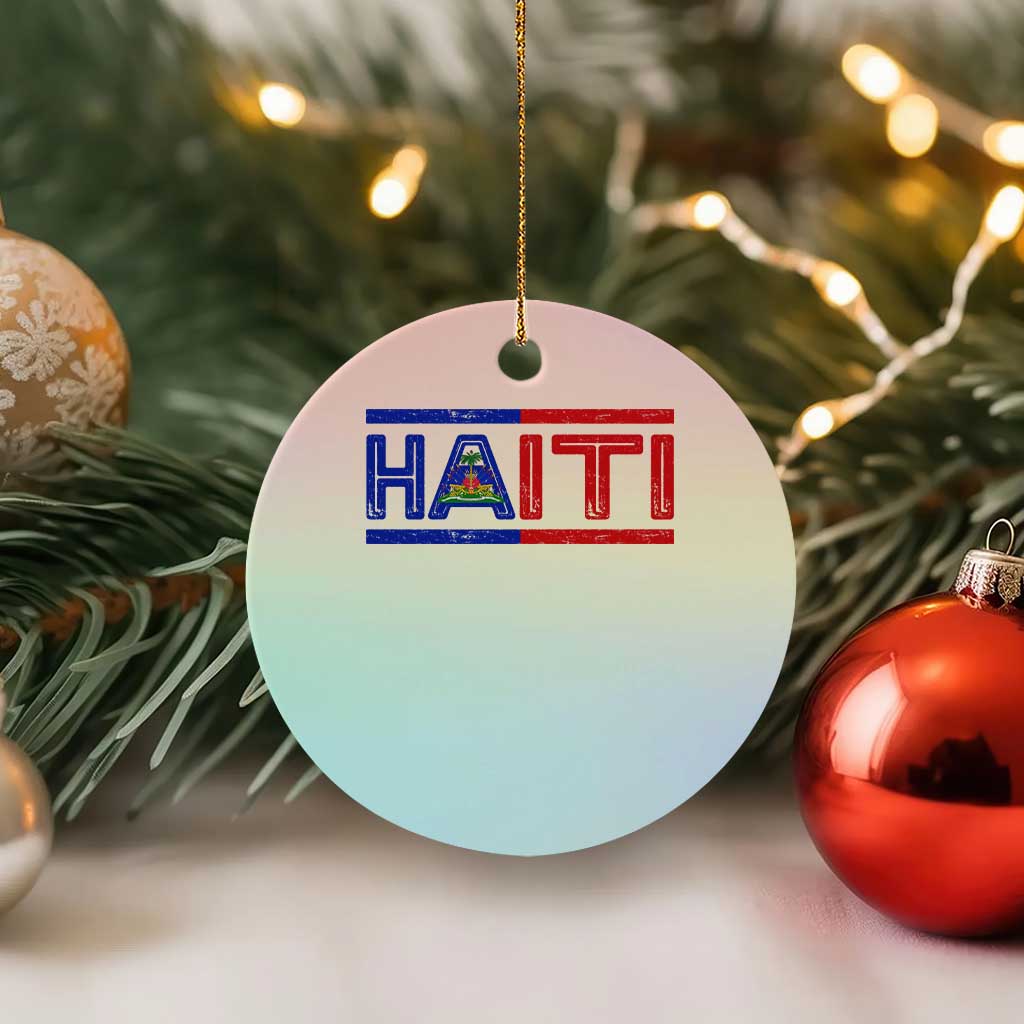 Haiti Flag Ceramic Ornament Vintage Haitian Pride Ayiti Roots TS10 1pc Pastel Print Your Wear