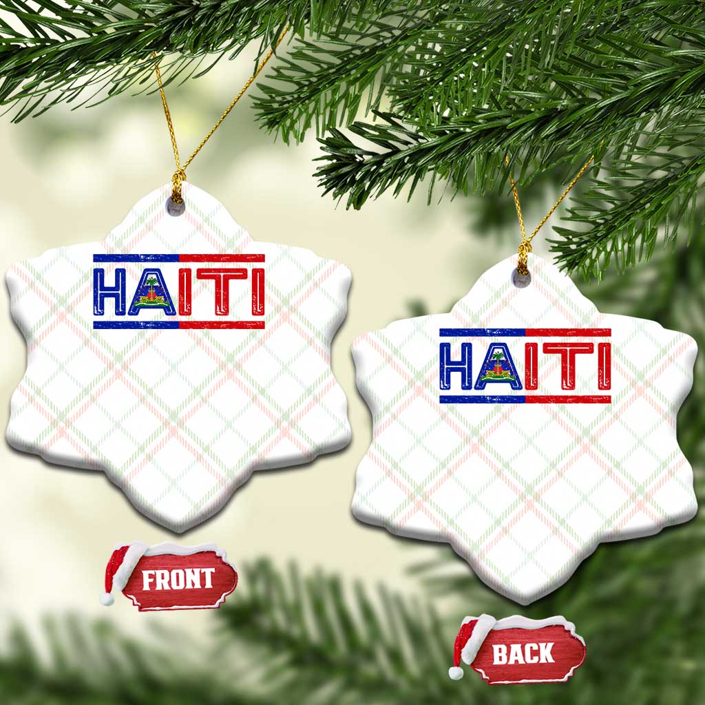 Haiti Flag Ceramic Ornament Vintage Haitian Pride Ayiti Roots TS10 Print Your Wear