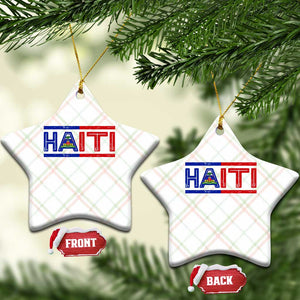 Haiti Flag Ceramic Ornament Vintage Haitian Pride Ayiti Roots TS10 Print Your Wear