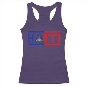 Haiti Flag Racerback Tank Top Vintage Haitian Pride Ayiti Roots TS10 Purple Print Your Wear