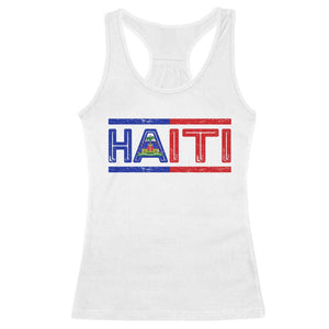 Haiti Flag Racerback Tank Top Vintage Haitian Pride Ayiti Roots TS10 White Print Your Wear